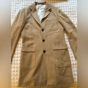 Gant Camel Classic Fit Wool Topcoat Size Small